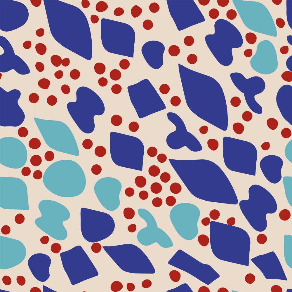 Modern seamless pattern with abstract shapes. Vector illustration with abstract cut-out shapes in Matisse style. can be used for home decoration, packaging, wallpaper.