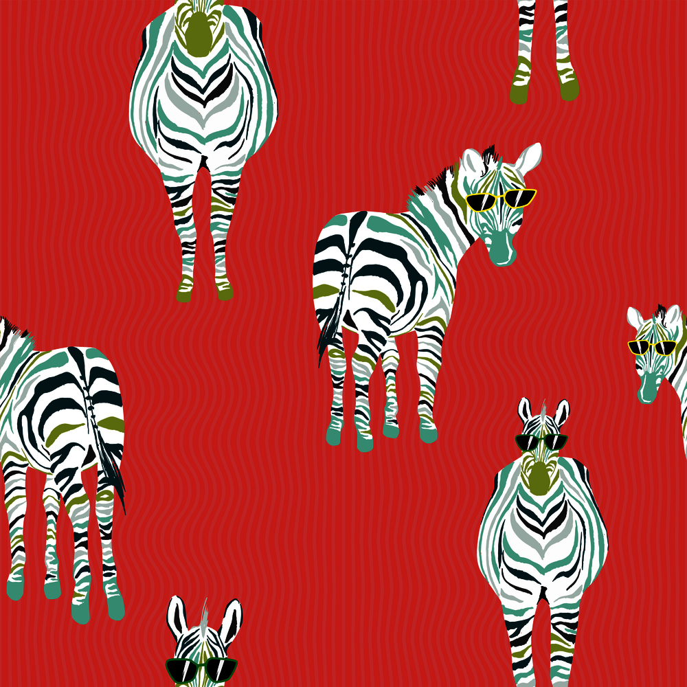 Abstract color seamless pattern fashion horse zebra living coral stripe background