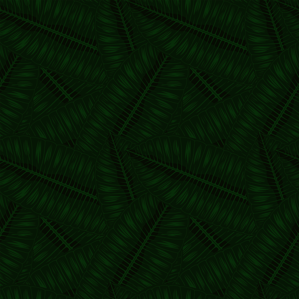 Green tropical plumeria leaves seamless vector pattern