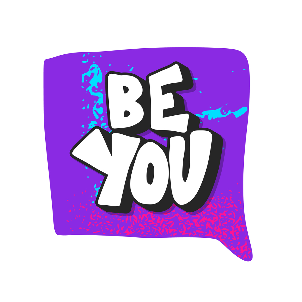 Be you phrase with speech bubble isolated. Stylized quote. Vector illustration.