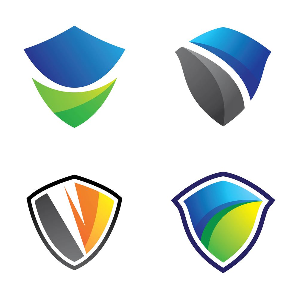 Shield gradient logo design illustration