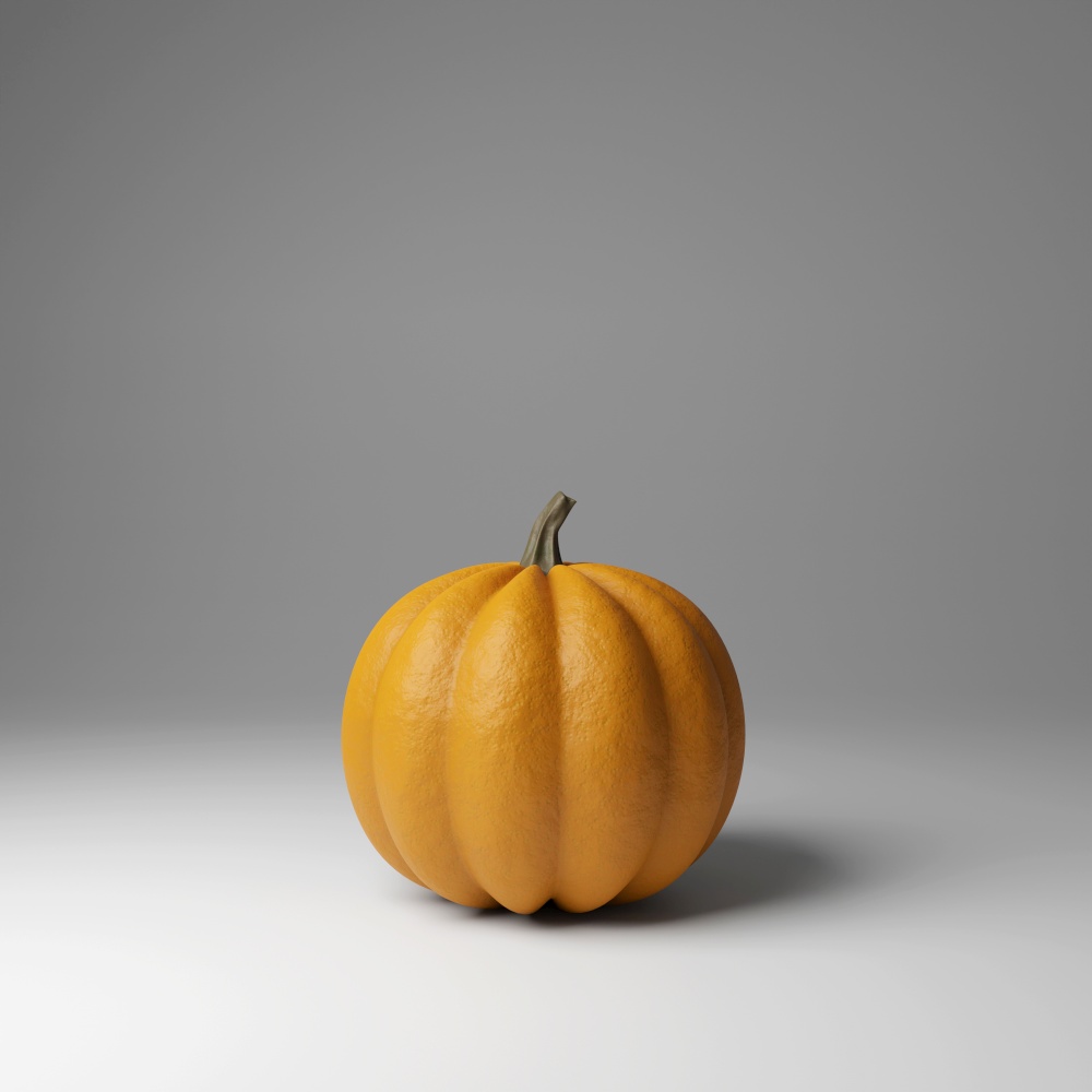 Pumpkin on white background, 3d render