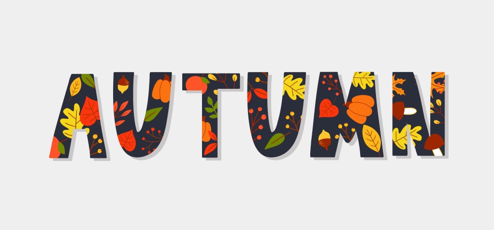 Autumn illustration, banner vector fall lettering. Autumn illustration, banner, sale vector, fall, lettering, card