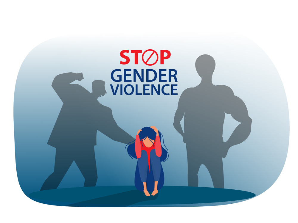 Stop man gender violence or or domestic violence concept vector illustrator