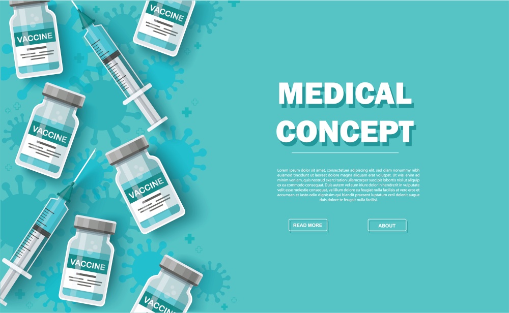 vaccine background. Vaccination concept. Health care and protection. Vector illustration