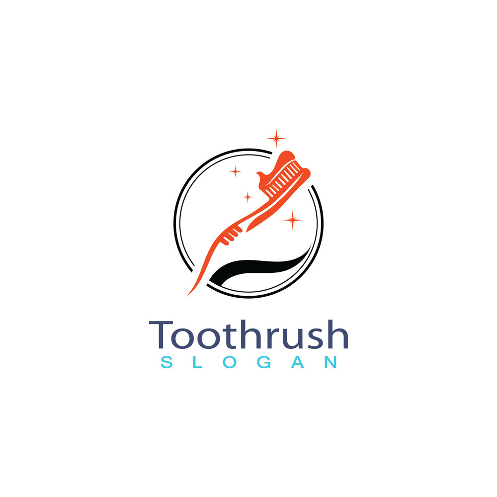 Tooth brush with toothpaste icon trendy silhouette modern style design. Vector