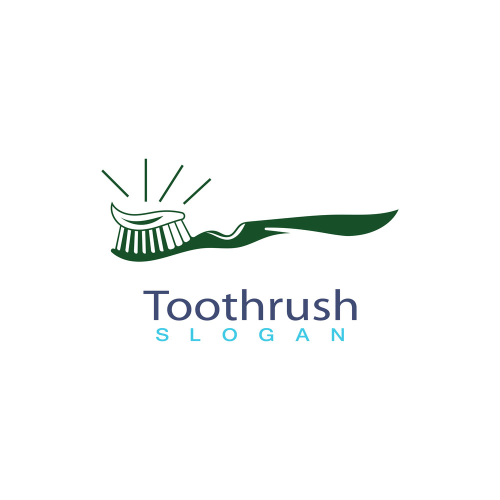 Tooth brush with toothpaste icon trendy silhouette modern style design. Vector