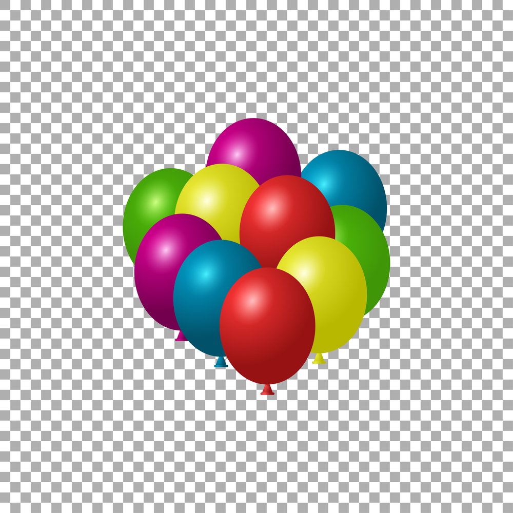 Colourful birthday or party balloons. Vector illustration