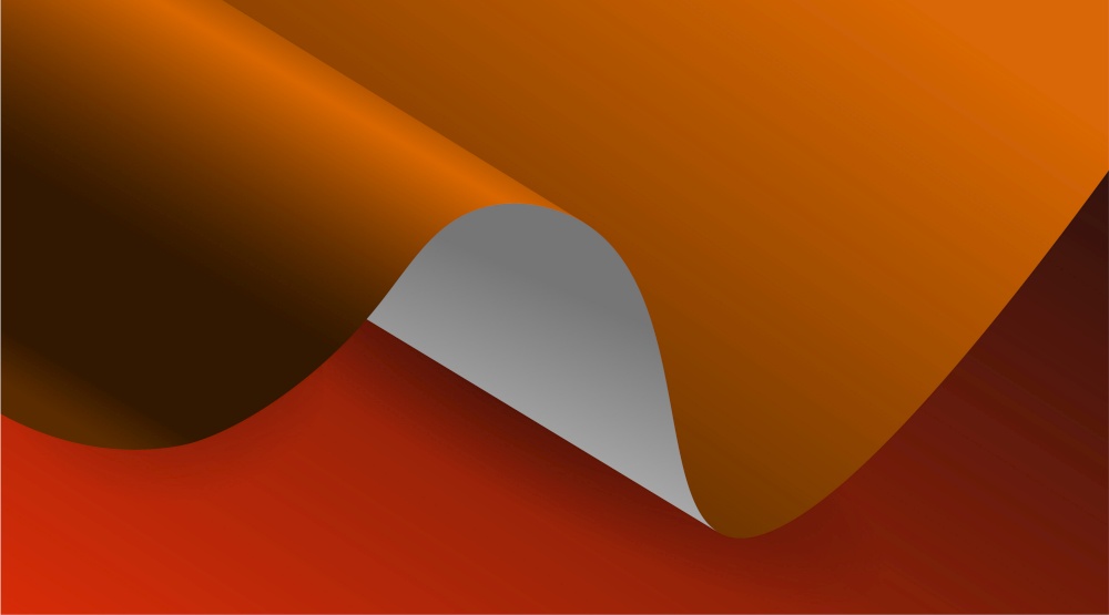 Vector illustration of 3d paper with wavy texture. design with color orange