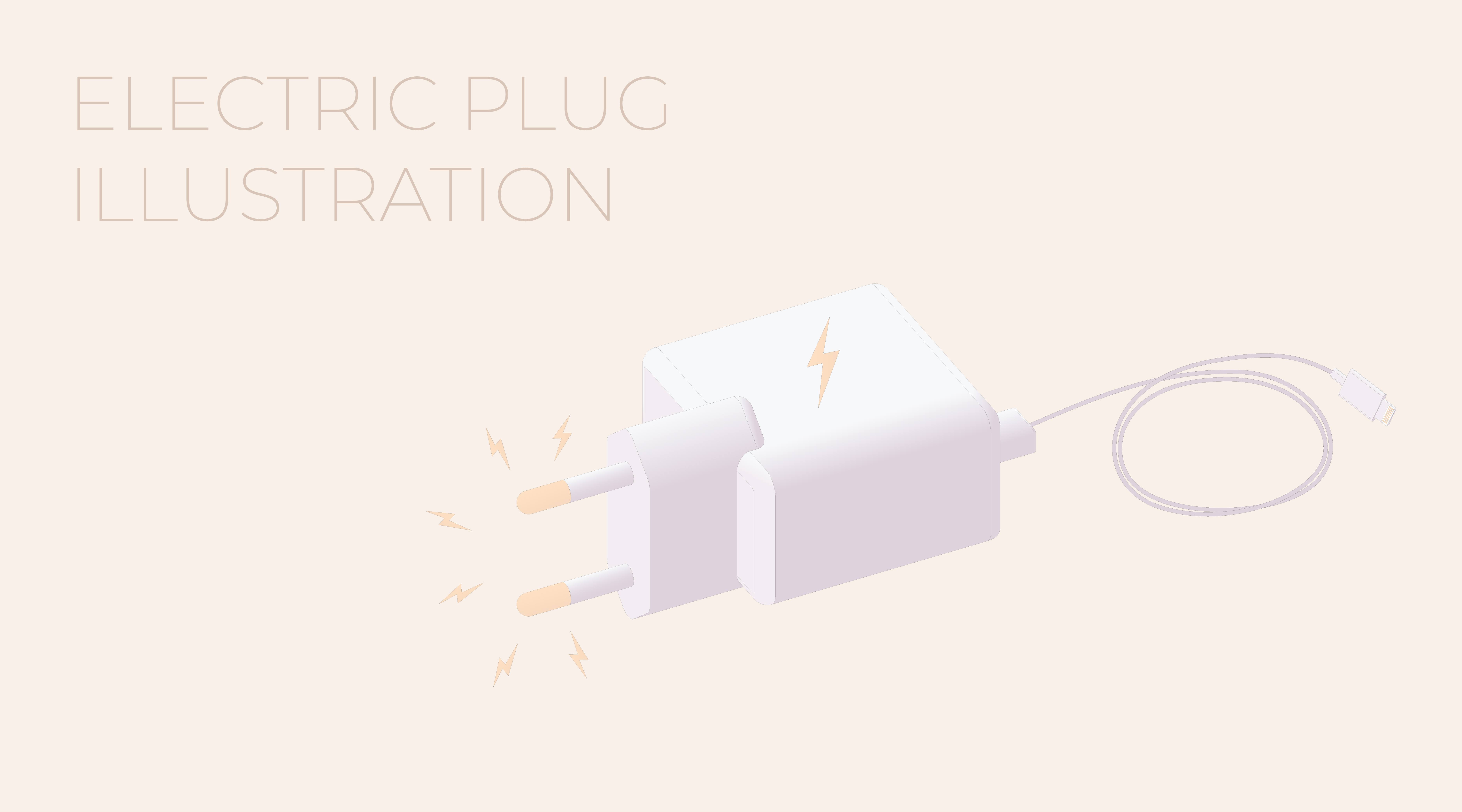 Electric power smartphone charger adapter icon. Vector isometric flat outline illustration. Concept background plug. Template for website technical page or web banner