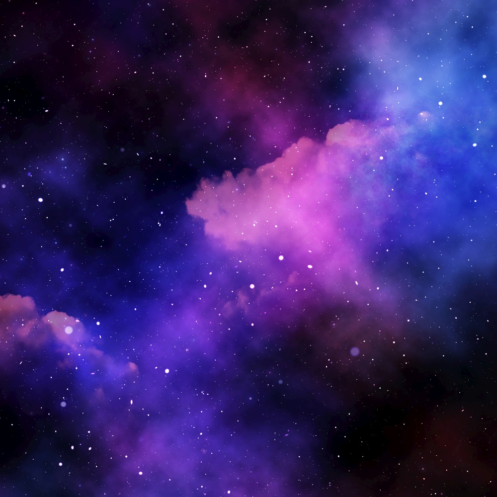 3D render of an abstract space sky with stars and nebula