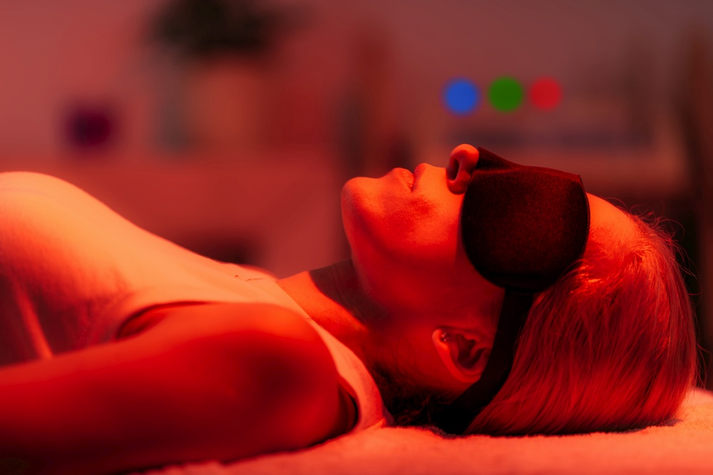 Chroma therapy. Red light therapy session.. Chroma Therapy. Red Light Therapy.