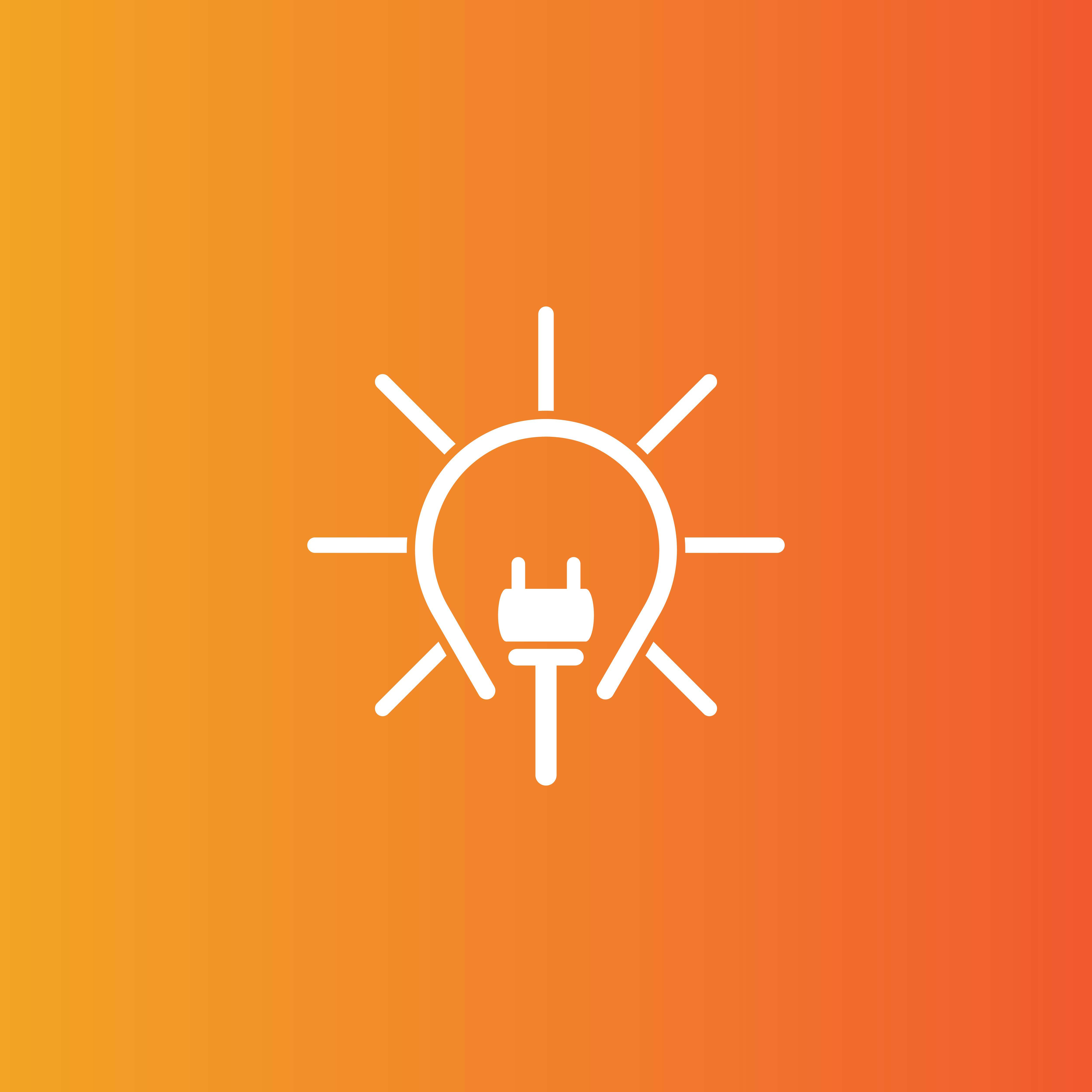 Electric lamp logo template icon design