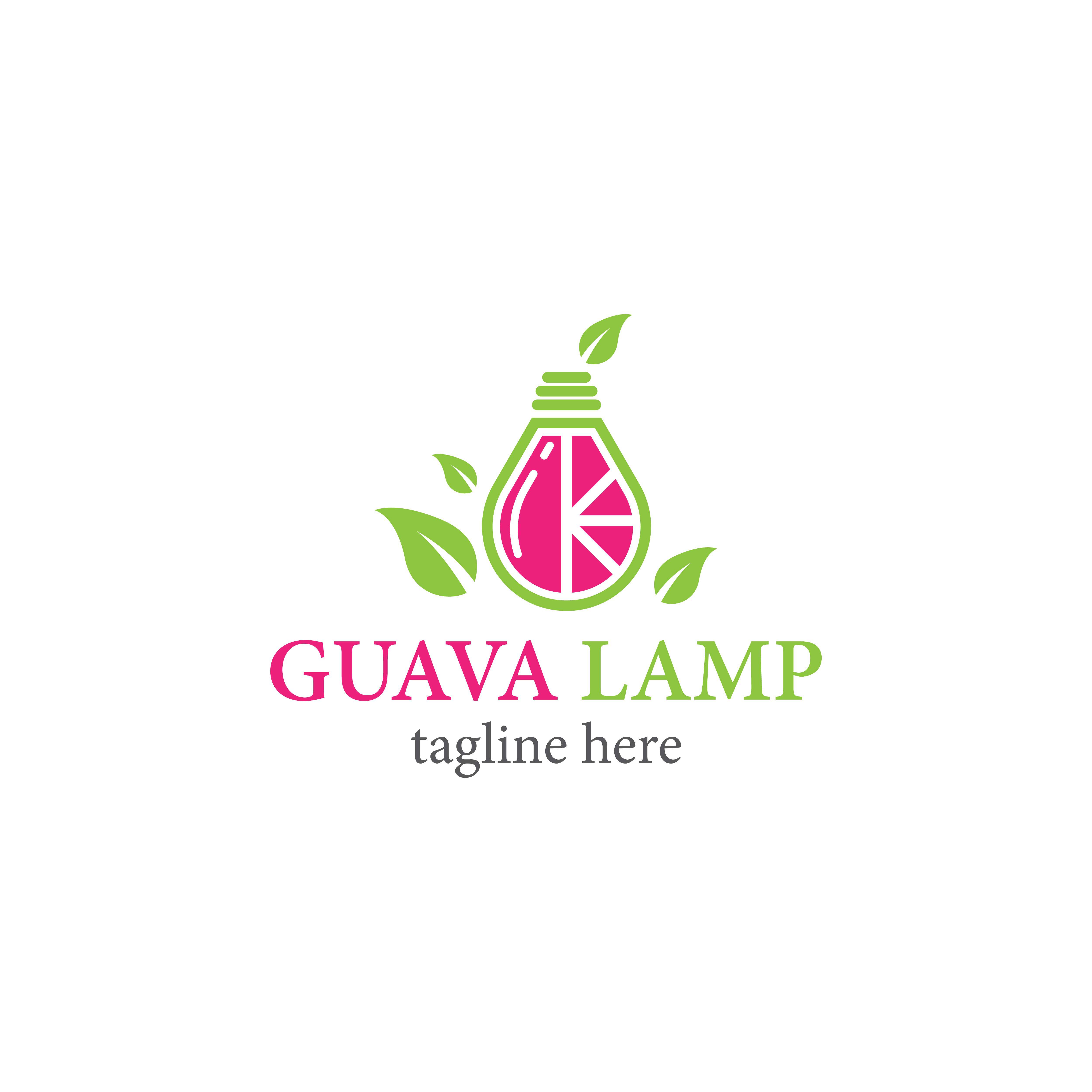 Guava lamp  logo template vector icon design