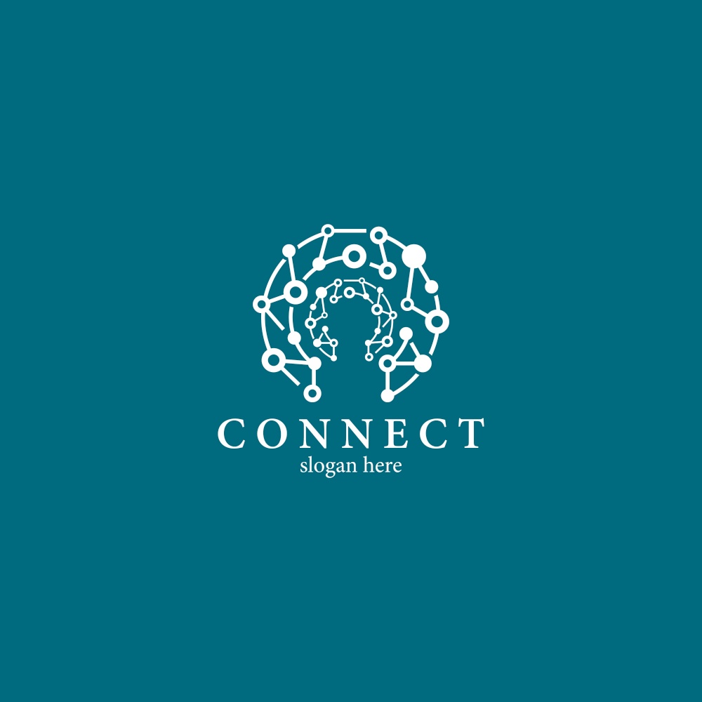 Connection logo template vector icon design