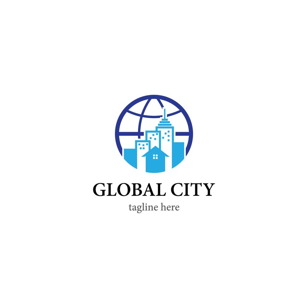 Global city logo icon design