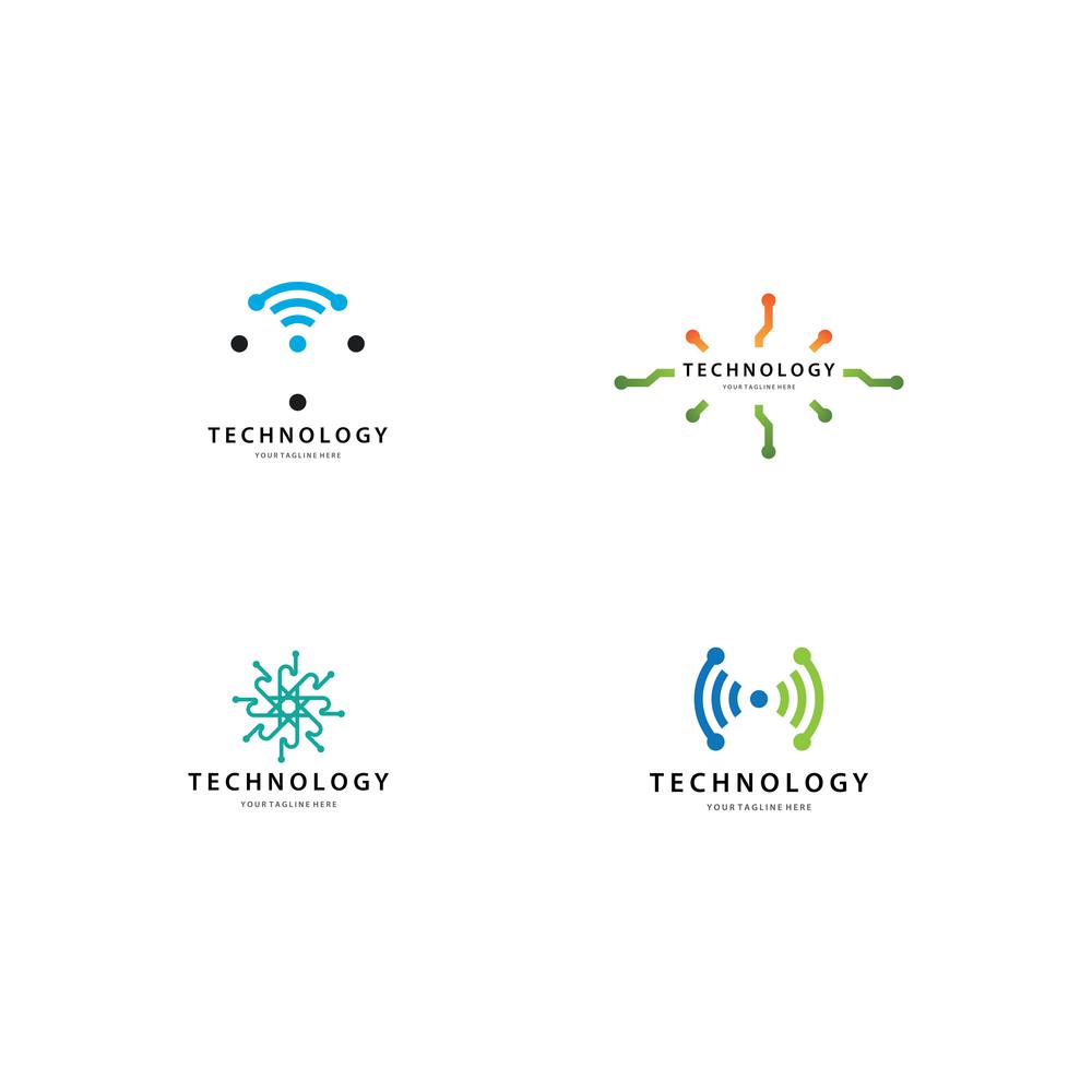 Technology logo template vector icon design