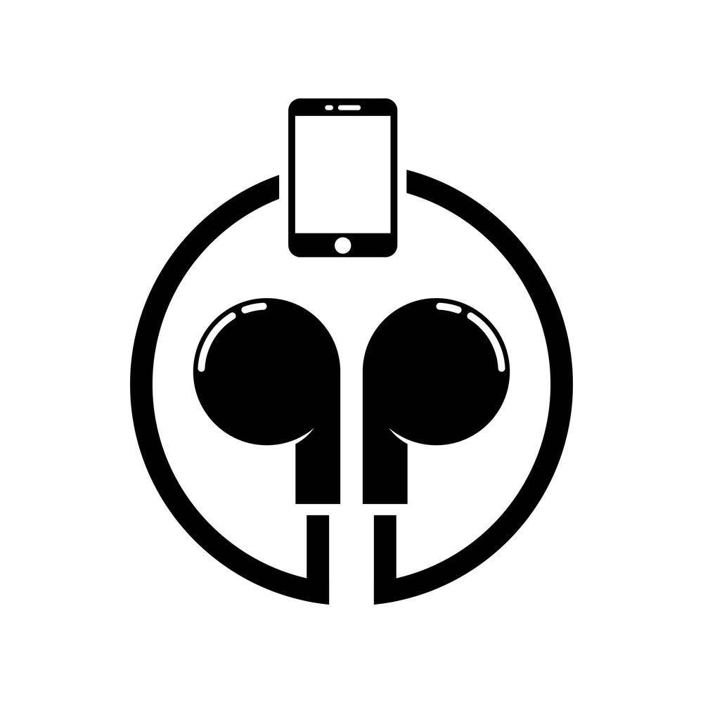 Earphone logo template icon design