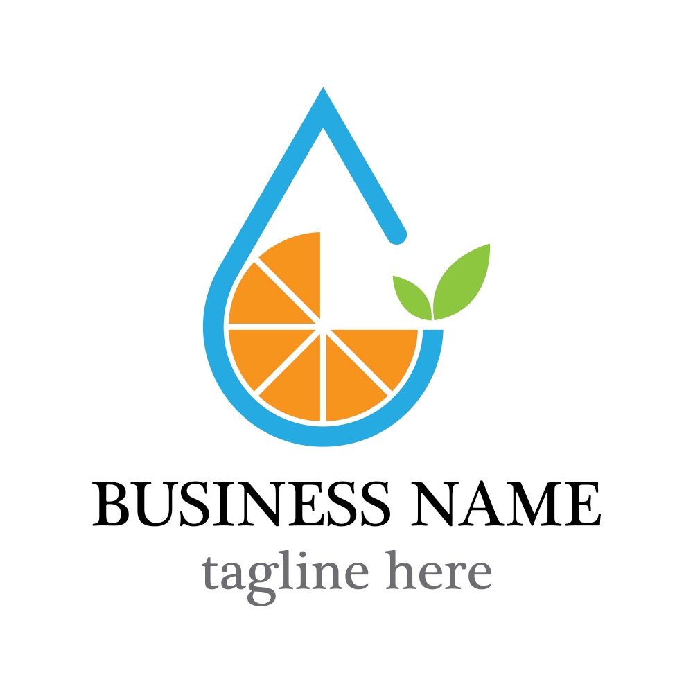 Orange drop logo vector icon design