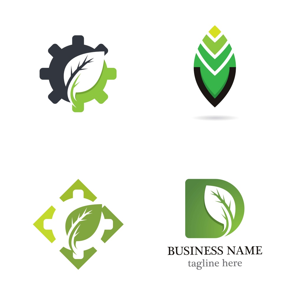 Leaf vector logo template icon set design