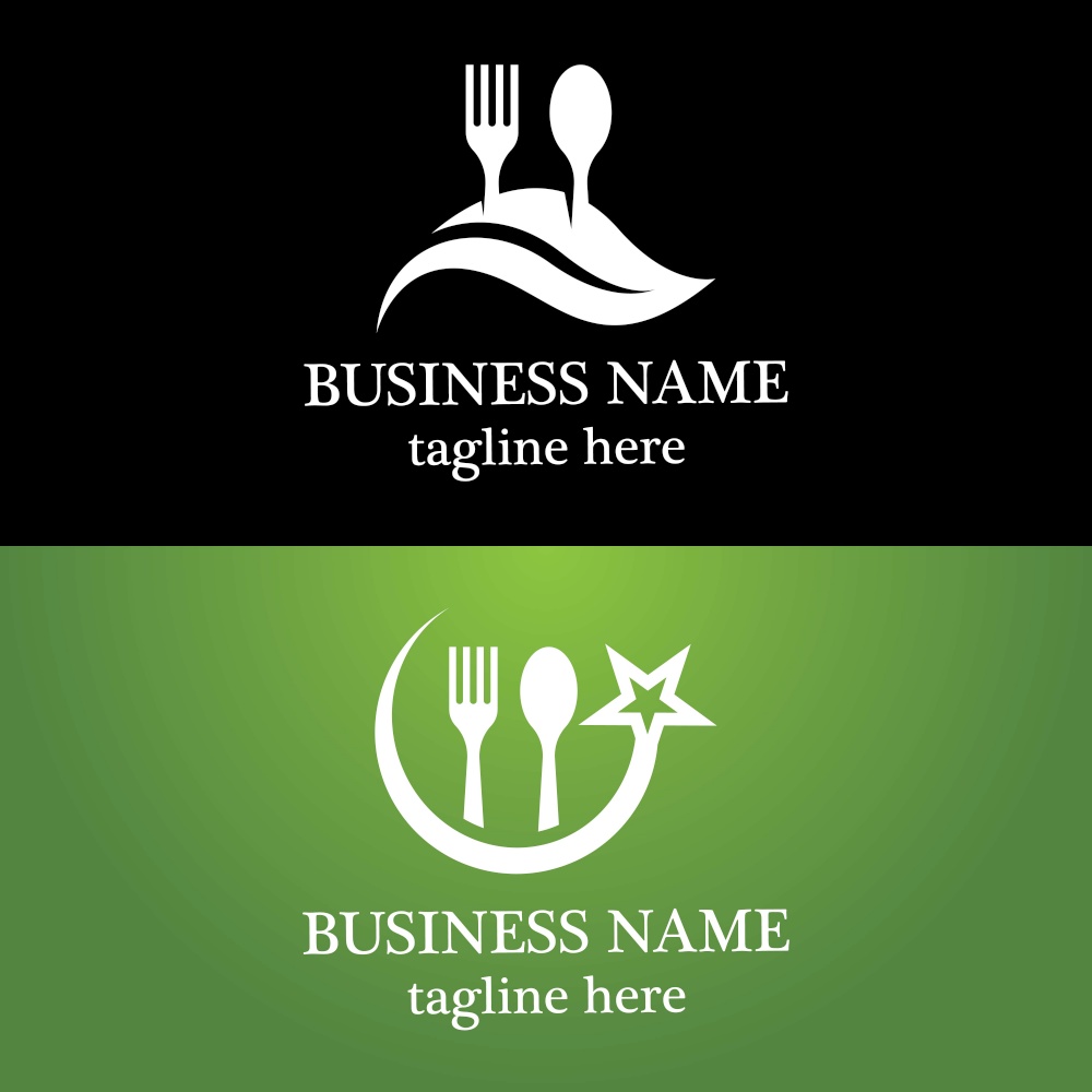 Spoon and Fork logo template vector icon design