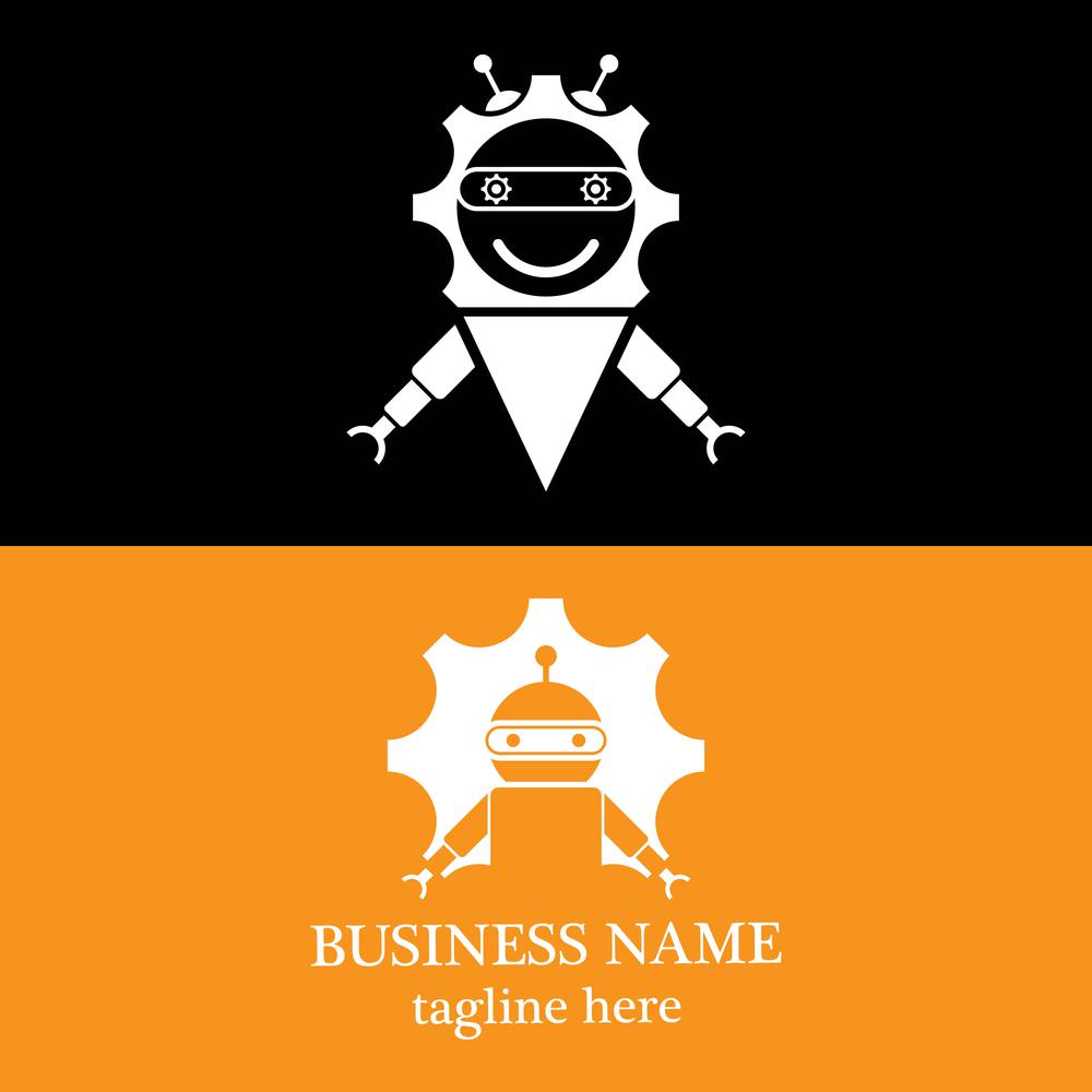Robot technology logo template icon design
