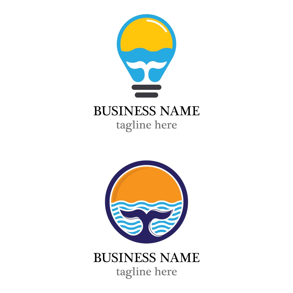 Whale vector logo icon design