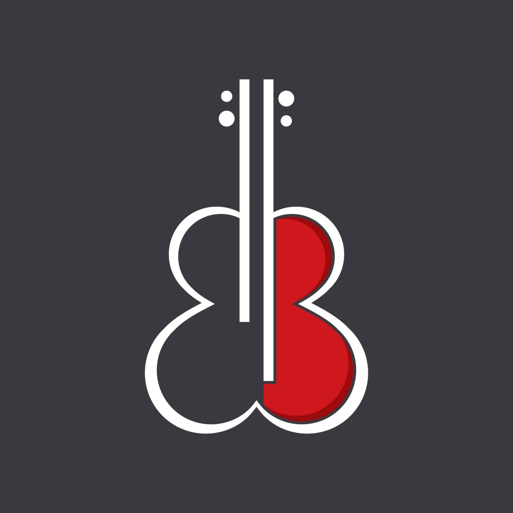 Violin vector logo template design