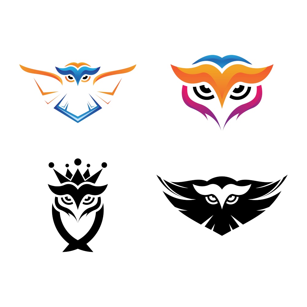 Owl logo template vector icon set design
