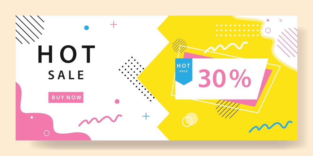 Abstract banner sale vector template design