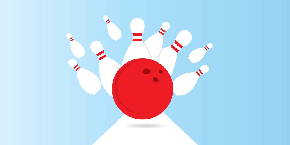 Bowling vector template design illustration