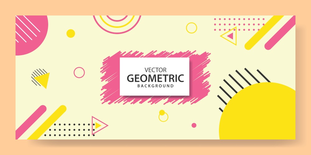 Abstract geometric banner background vector graphic template design