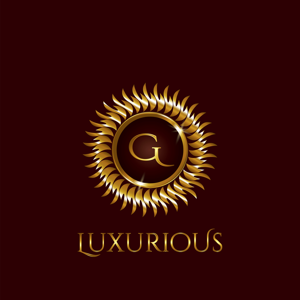 Luxury Golden letter G Circle Logo vector design gold color.