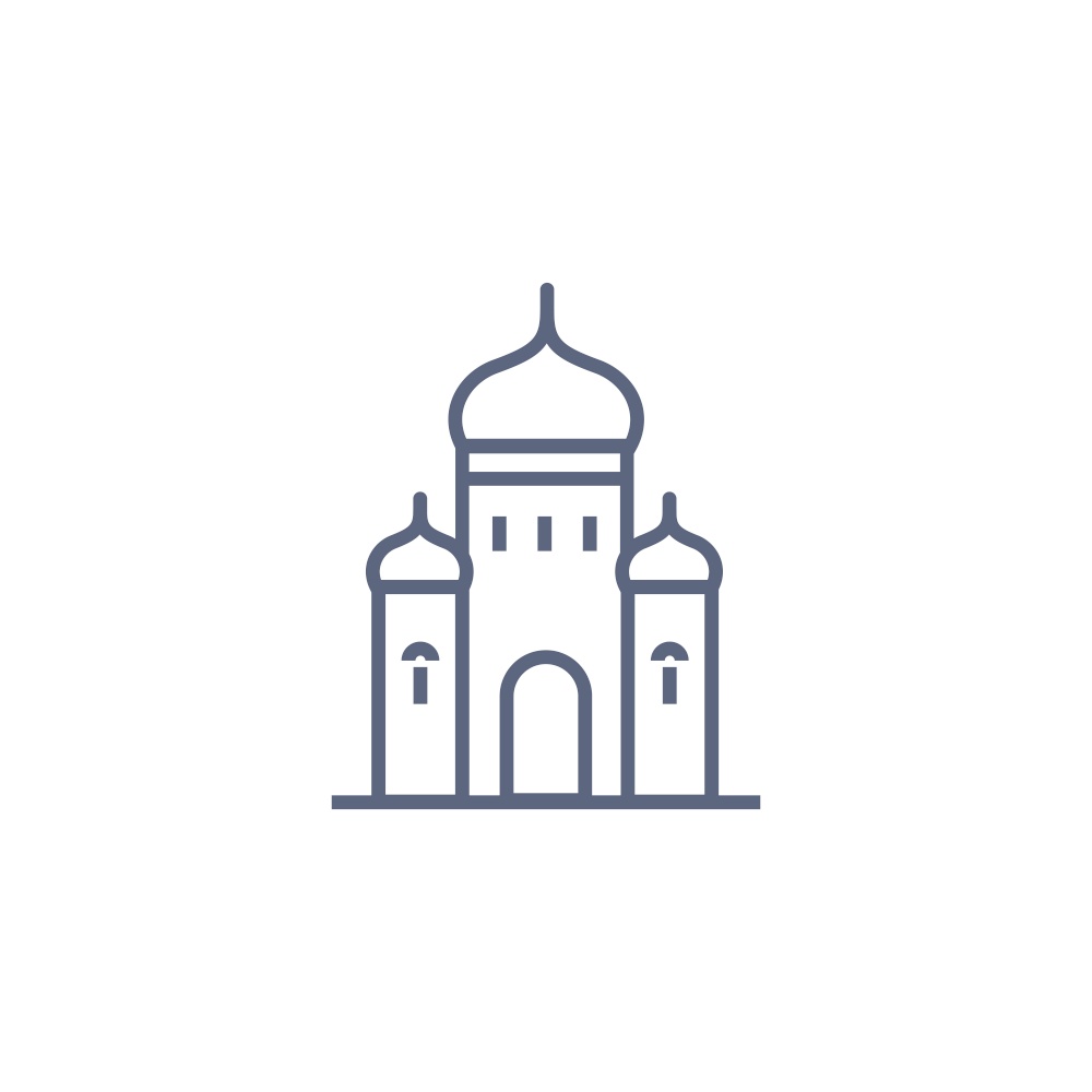 Church line icon - orthodox chapel simple linear pictogram on white background. Vector illustration. Church line icon - orthodox chapel simple linear pictogram on white background. Vector illustration.