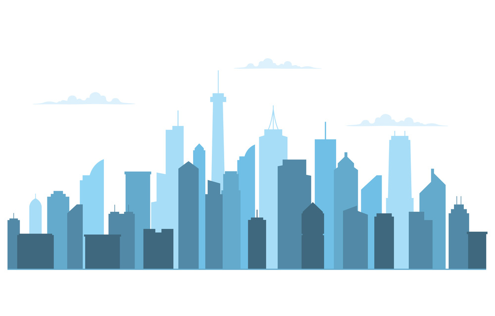 City Building Cityscape Skyline Business White Background Illustration
