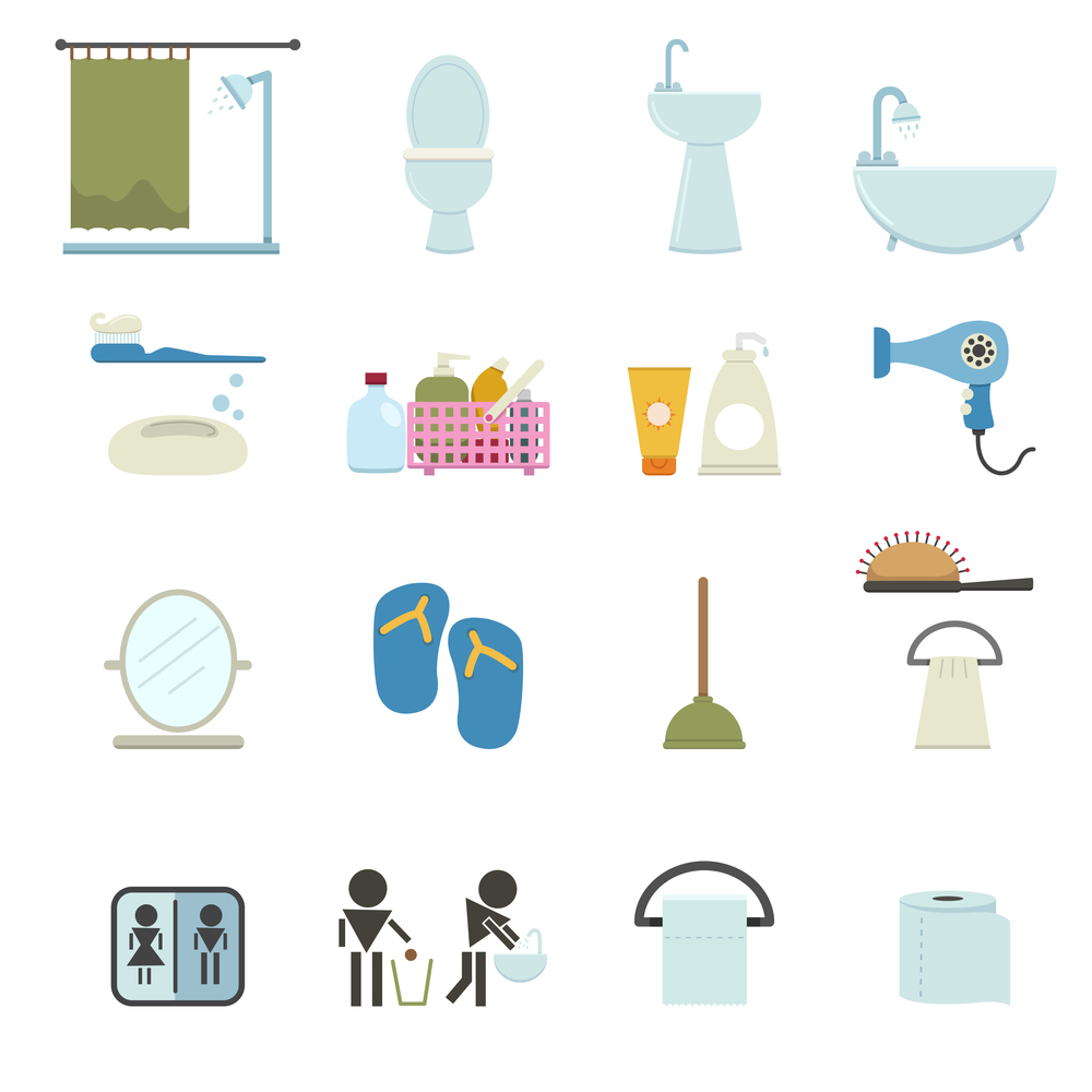 Illustration of bathroom icons