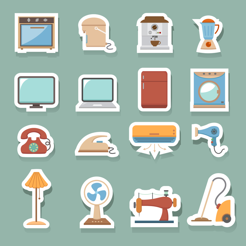 illustration of electronic home icons
