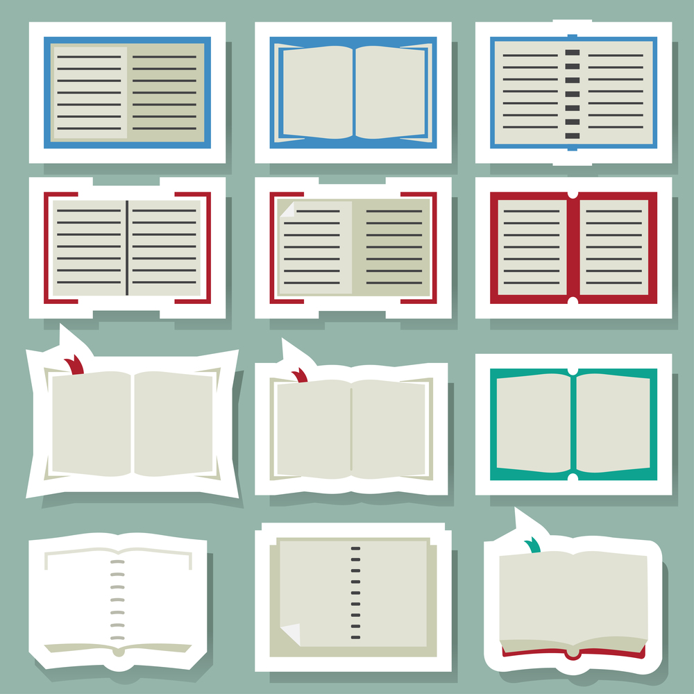 illustration of Book icons set
