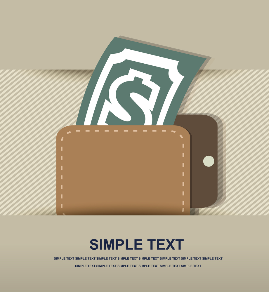illustration of Wallet with dollar icon