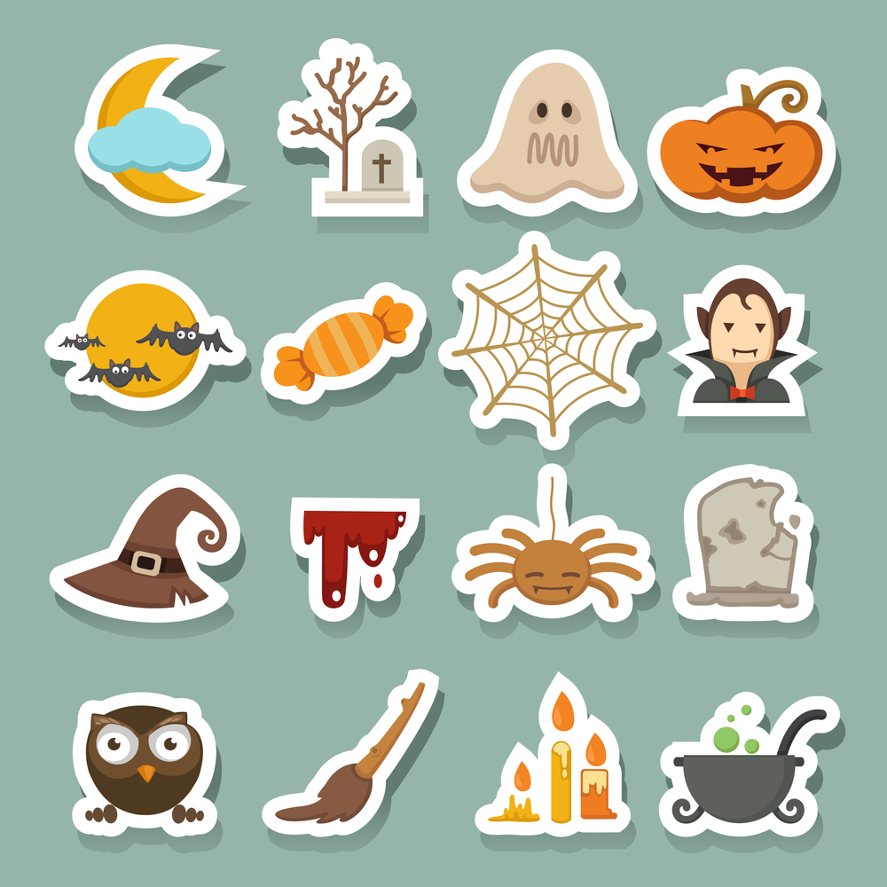 illustration of Halloween icons