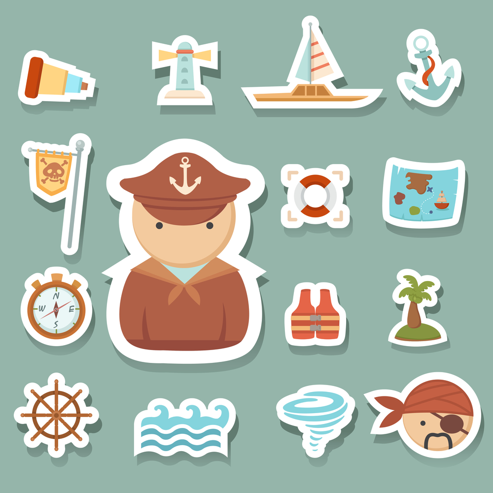 illustration of pirates icons