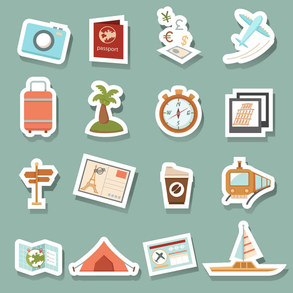 illustration of Travel icons