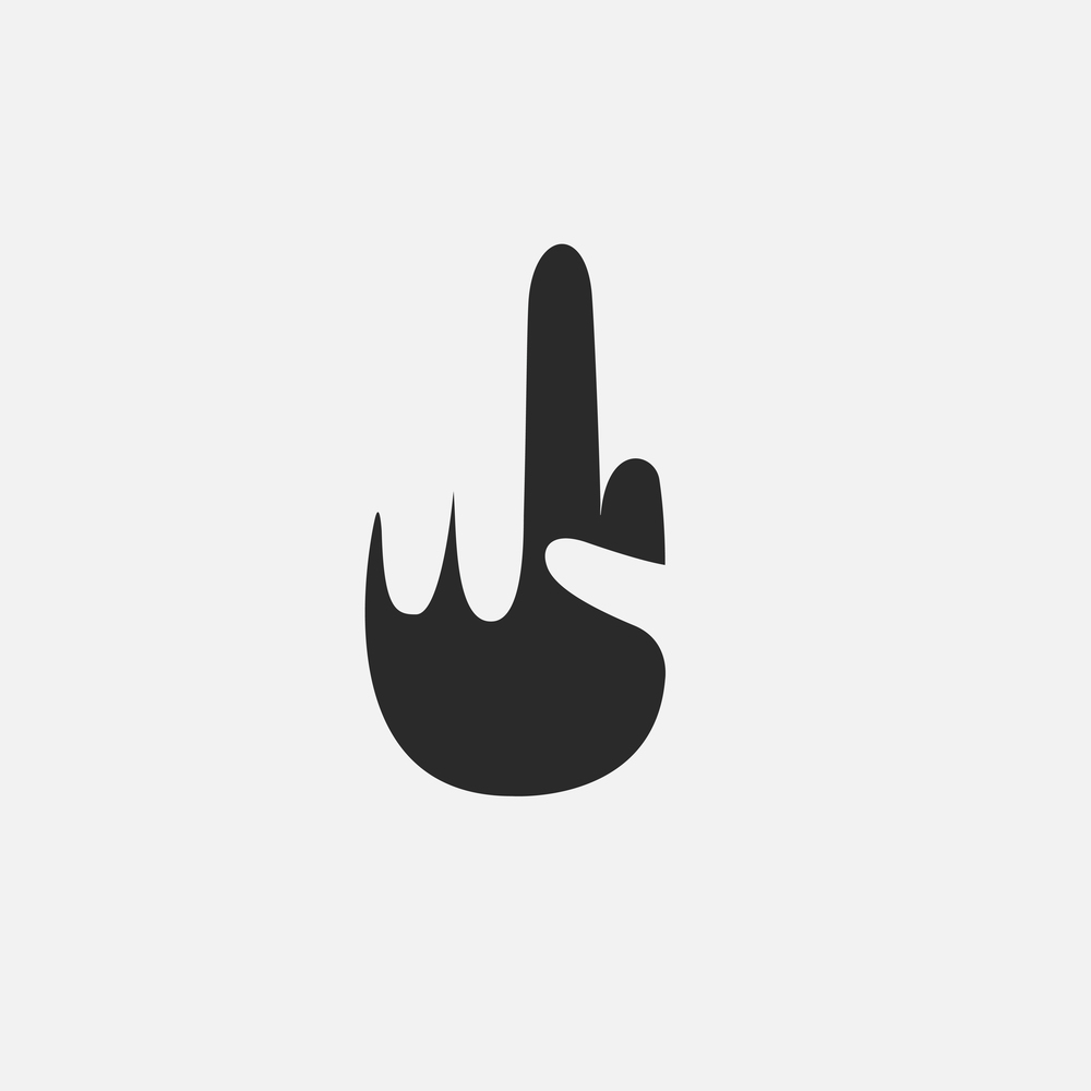 hand with middle finger icon vector