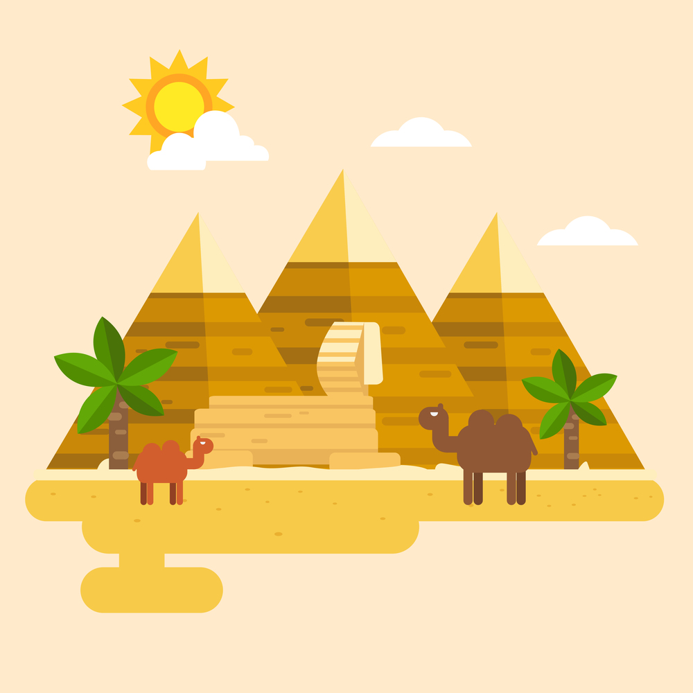 illustration of egypt and pyramid vector