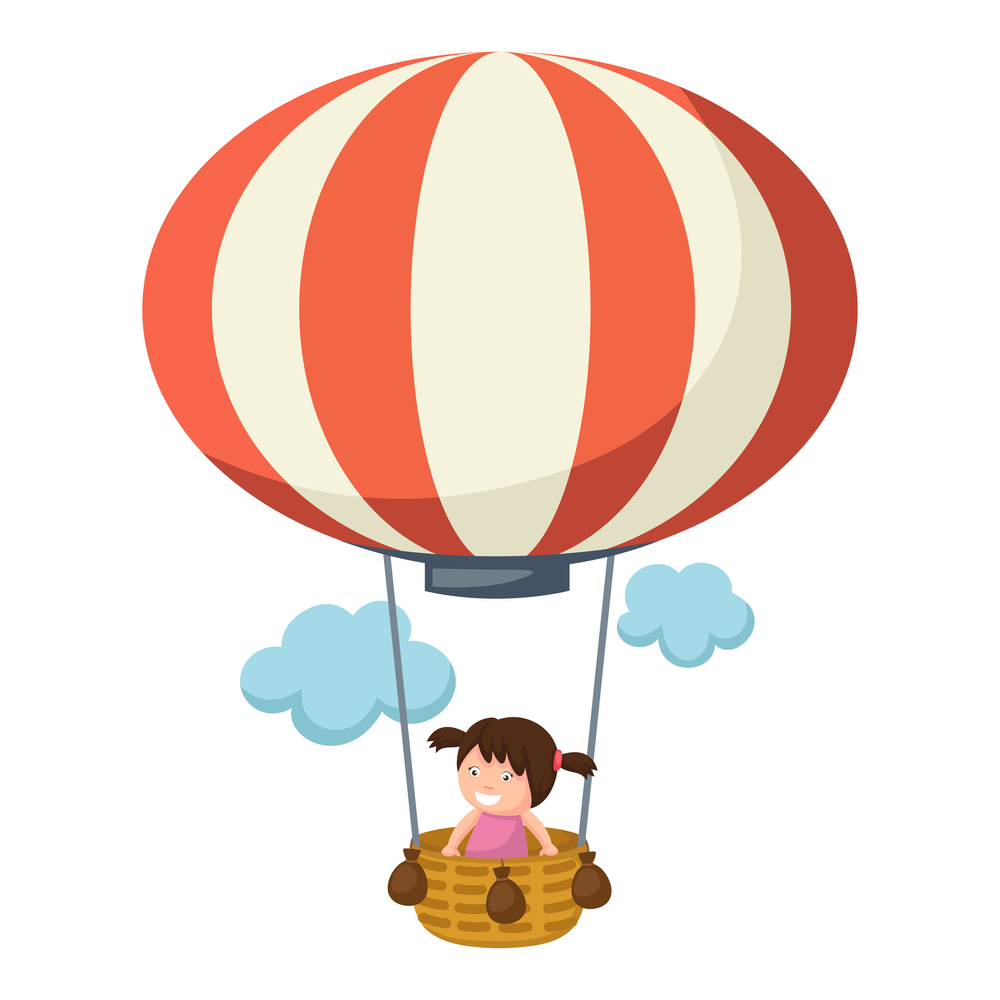 Illustration of children in a balloon vector