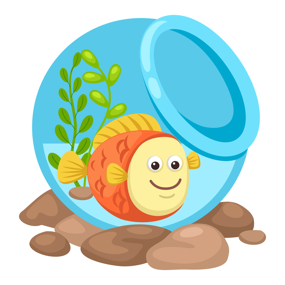 fish in a bowl.vector illustration