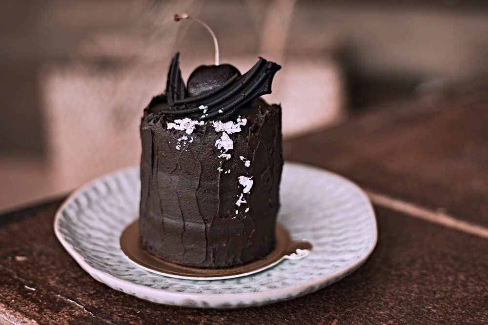 tasty homemade chocolate cake on table. tasty homemade chocolate cake