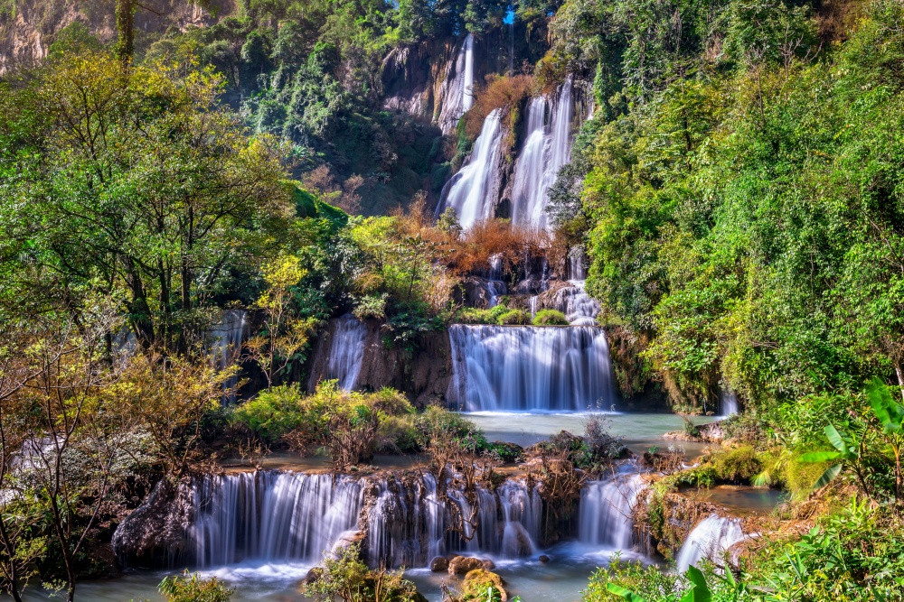 Thi Lo Su waterfall(Tee Lor Su) in Tak province. Thi Lo Su waterfall the largest waterfall in Thailand.