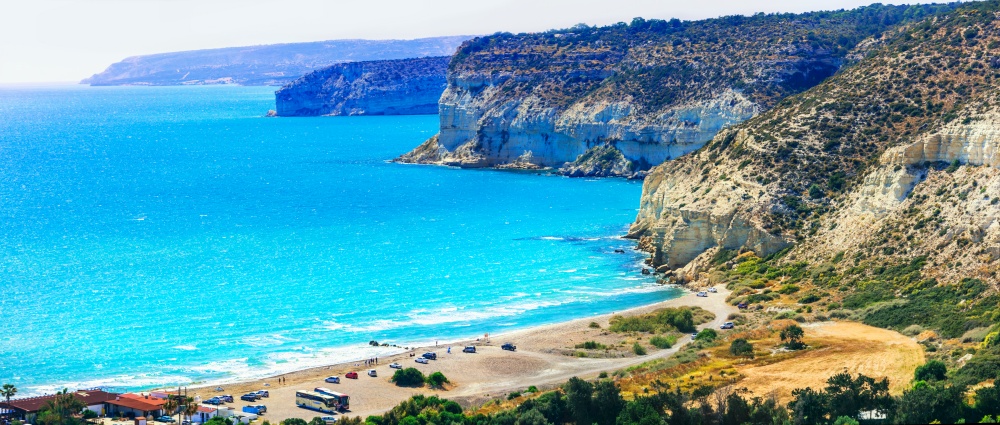 beaches and nature of Cyprus island. Kourion (Curium)