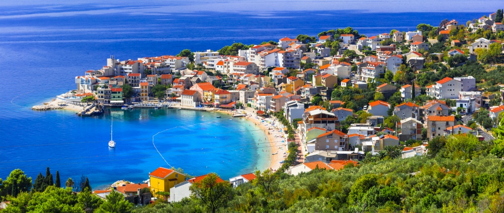 Amazing Adriatic coast. Beautiful beaches and villages of Croatia - Igrane in Makarska riviera